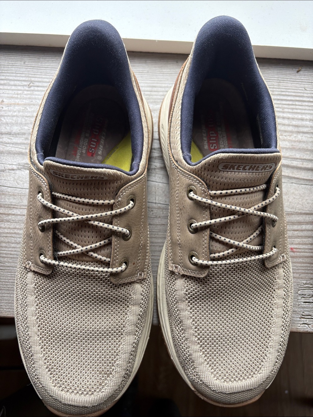Skechers Men’s Taupe Mesh & Suede Slip-On Style Loafers